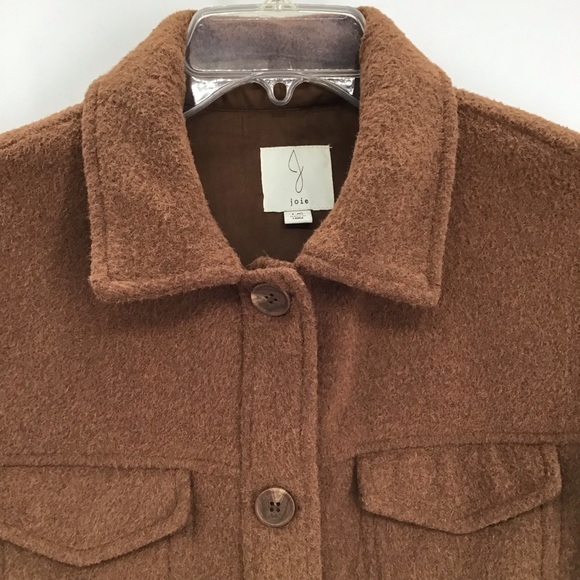 Joie Burton Felted Shacket Trucker Jacket Casual Career Carmel Size Large - Picture 7 of 9